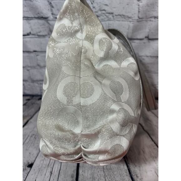 COACH Poppy Signature Silver Jacquard Large Designer‎ Tote Shoulder Bag 14575 - Picture 5 of 16